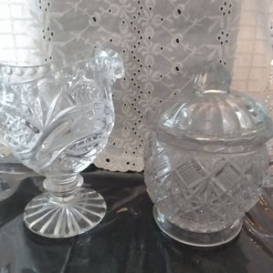 Crystal Creamer and Sugar Bowl